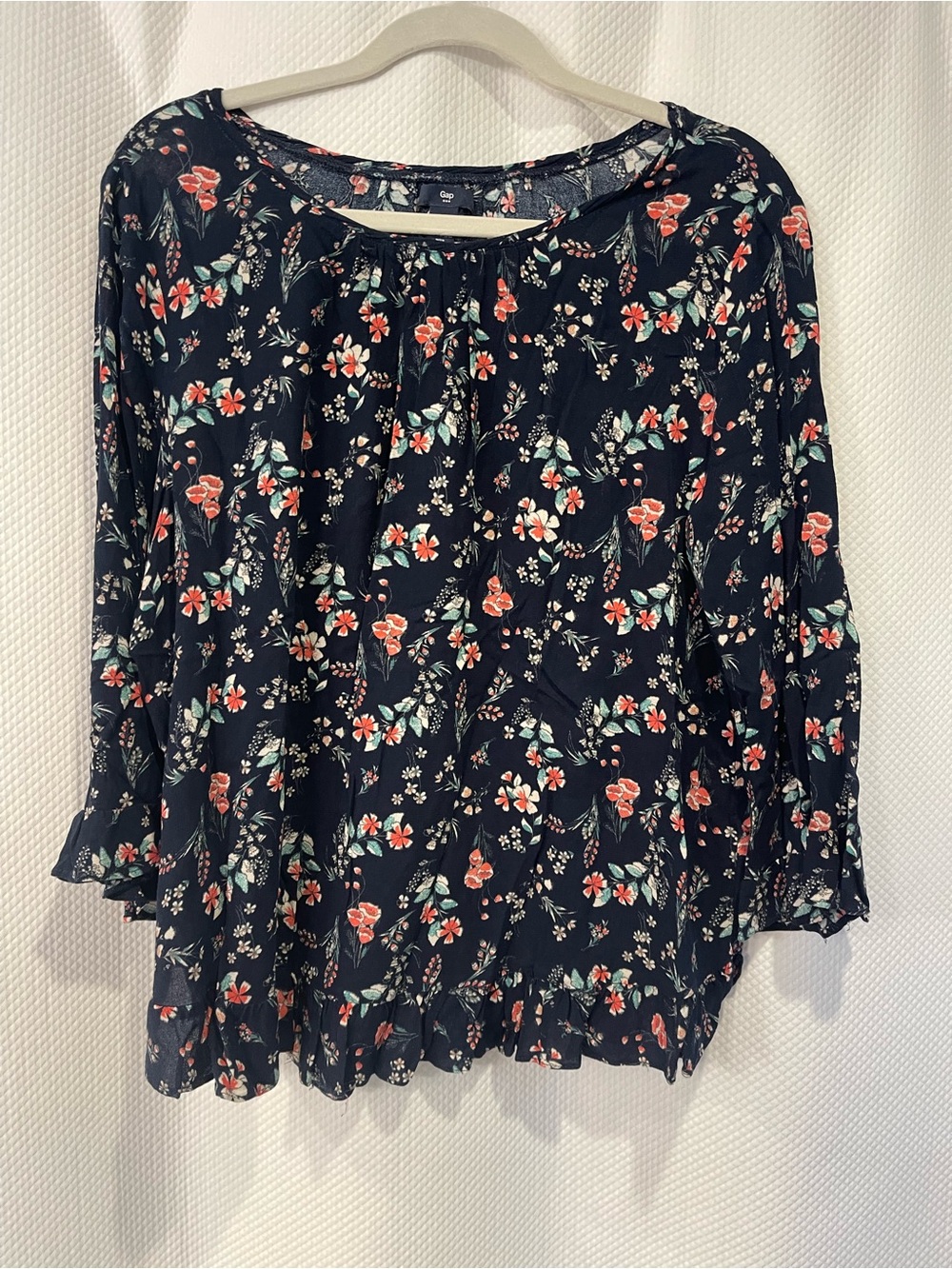 Gap Women's Navy Floral Blouse, lg